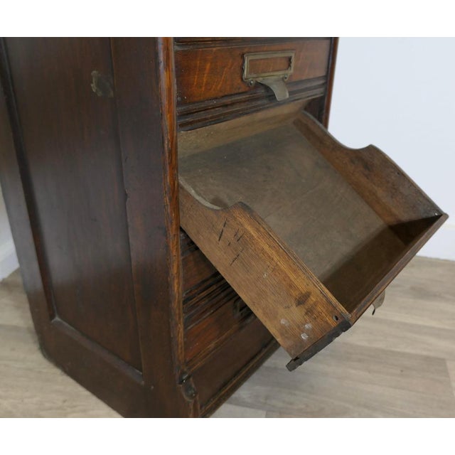 Tall Edwardian 8 Drop Drawer in Oak, 1900s For Sale - Image 6 of 8