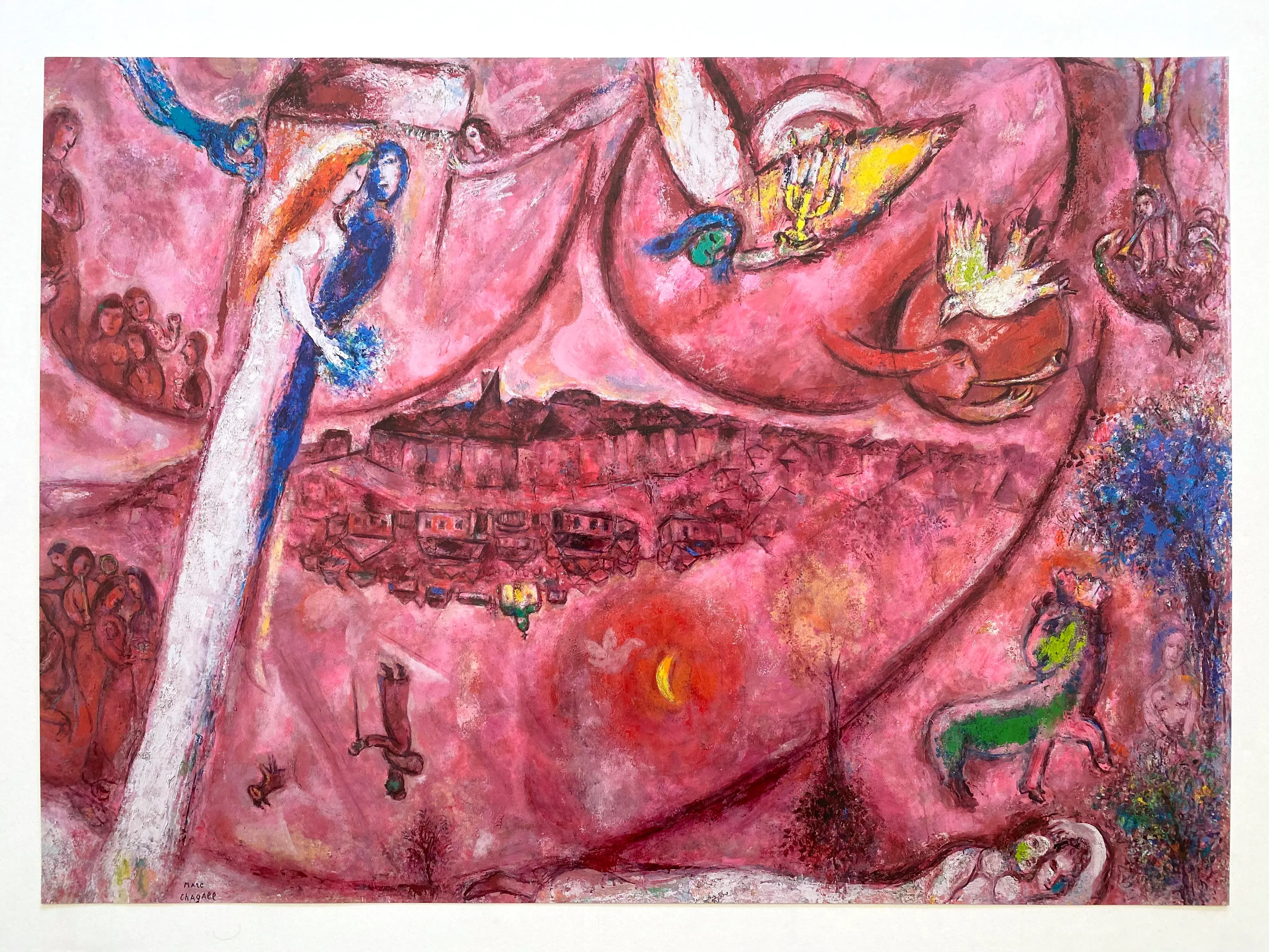 Marc Chagall Expressionist Lithograph Print French Museum Poster