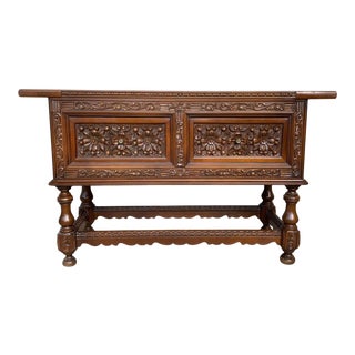 1930s Spanish Walnut Console Chest For Sale