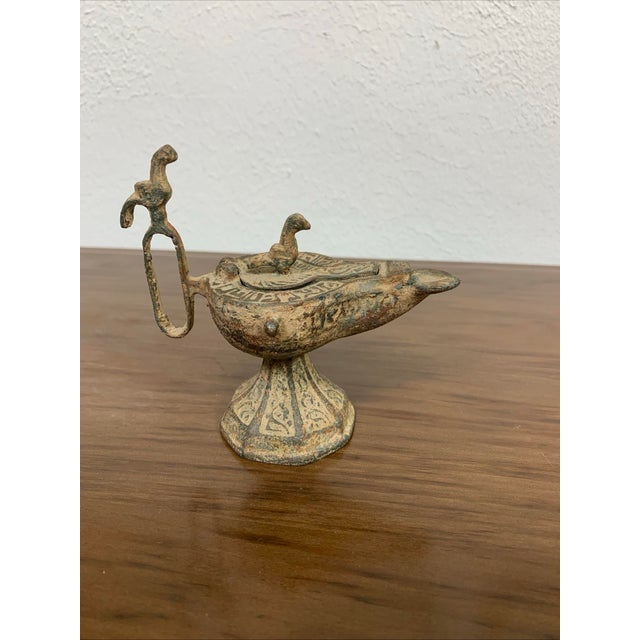 Metal Antique Bronze Incense Burner / Lantern – Early 20th Century, Middle Eastern For Sale - Image 7 of 9