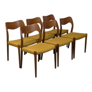 Set of 6 Danish Mid Century Dining Chairs by Niels Moller for j.l. Mollers For Sale