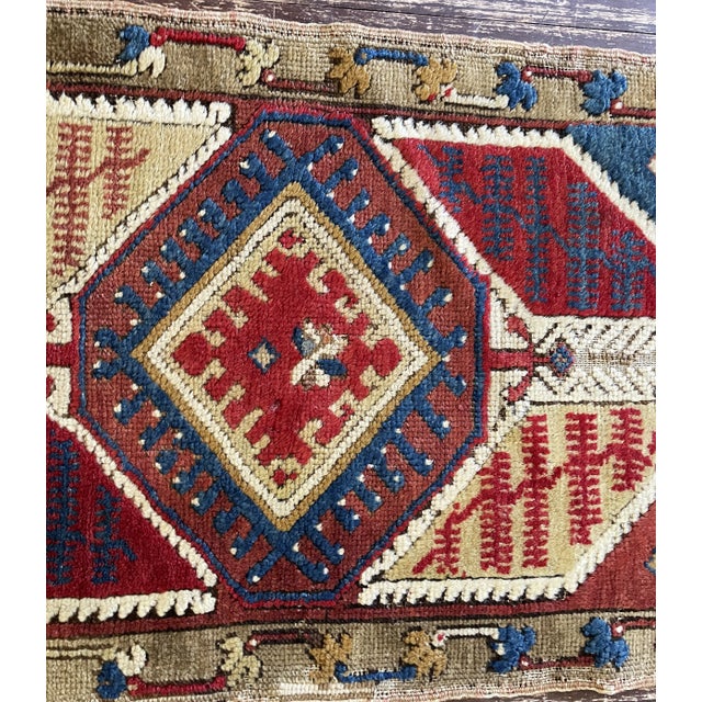Antique Oushak Yastik Anatolian Rug, the Stars 20" X 32" For Sale In Chicago - Image 6 of 8