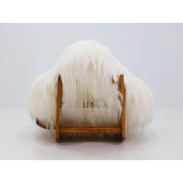1970s Large Tibetan Goat Fur Yeti Rocking Chair by Mario Scheichenbauer for Elam, Italy, 1968 For Sale - Image 5 of 12