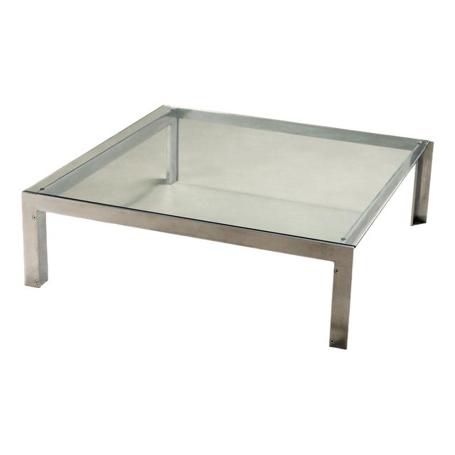 Vintage Square Coffee Table, 1970s For Sale