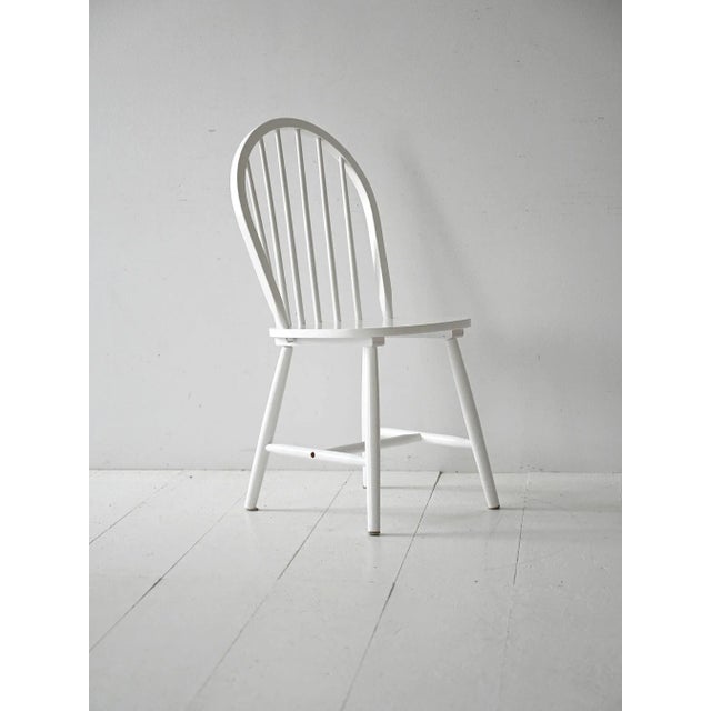 Scandinavian White Chair, 1960s For Sale - Image 4 of 5