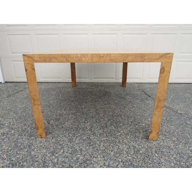 Tan Burl Walnut Extendable Parsons Dining Table by Edward Wormley for Dunbar For Sale - Image 8 of 18