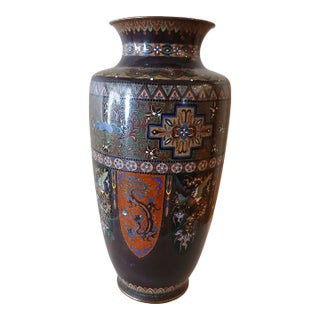 19th Century Japanese Brown Cloisonne Vase For Sale
