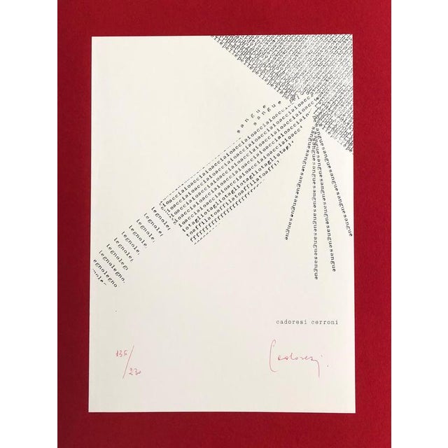 1960s Domenico Cerroni Cadoresi, Concrete Poetry, 1966, Paper For Sale - Image 5 of 6