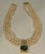 18Ct Green Tourmaline & 2.5Ct Diamond Necklace 14 KY Gold & Triple Pearl Layers For Sale In New York - Image 6 of 18