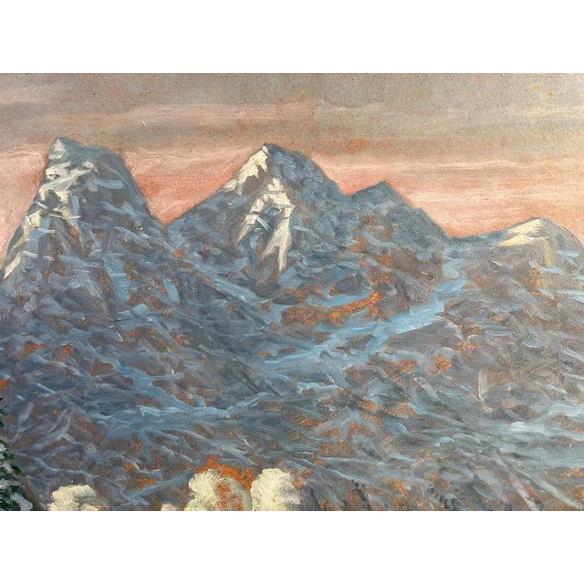 Ivory Alfred Kusche, Snowy Landscape, 1920s, Oil on Board For Sale - Image 8 of 16