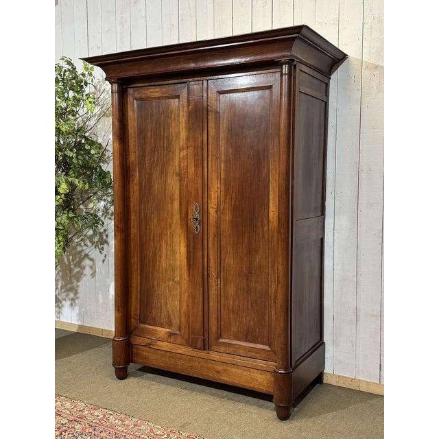 19th Century Empire Cherrywood Wardrobe For Sale - Image 5 of 16