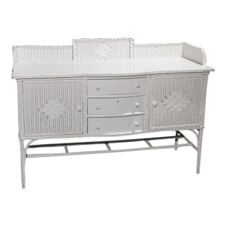 Rare Vintage Wicker Sideboard, Circa 1920s For Sale