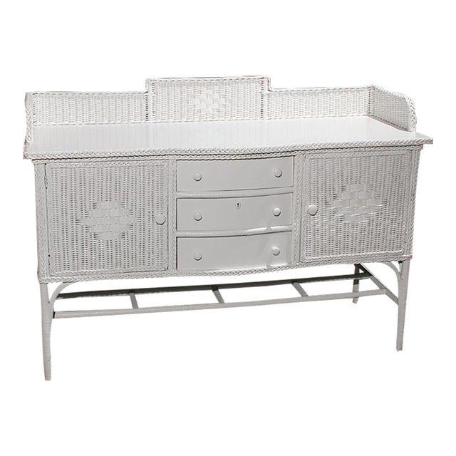 Rare Vintage Wicker Sideboard, Circa 1920s For Sale