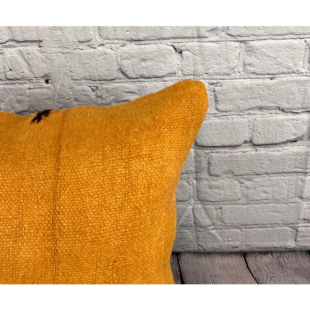 Turkish 20 x 20 Hemp Pillow Turkish Cushion Natural Orange Pillow Cushion Cover For Sale - Image 3 of 4