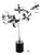 Space Age Italian Metal Floor Lamp with Floral Shades, 1970s For Sale