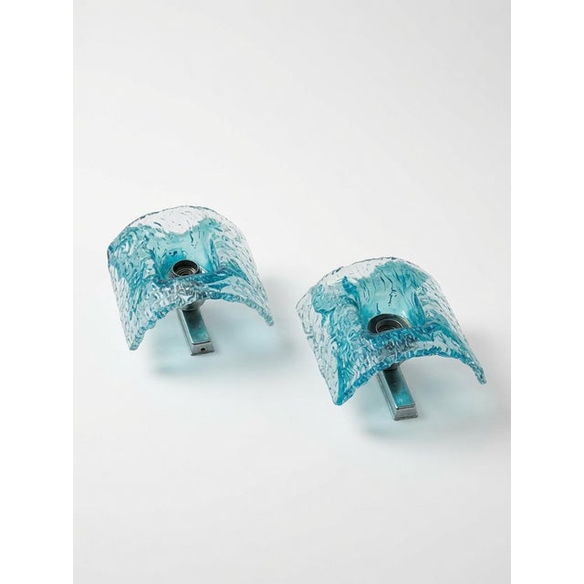1970s Glass Wall Lamps from Mazzega, 1970s, Set of 2 For Sale - Image 5 of 6