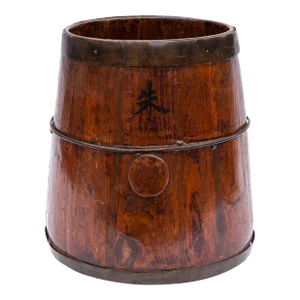 19th Century Chinese Qing Dynasty Wooden Grain Basket
