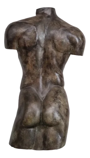 Large Patinated Brass Male Form Sculpture