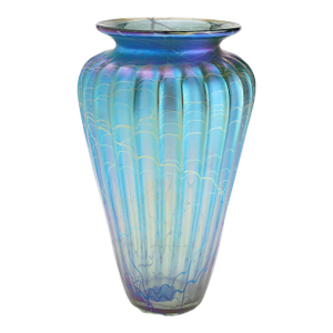 Mayauel Ward Contemporary Iridescent Blue Blown Glass Vase, 2015