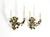 Two beautiful Italian wall lamps from the 1960s, made of metal with hand-painted and gilded details. Exquisite, high-...