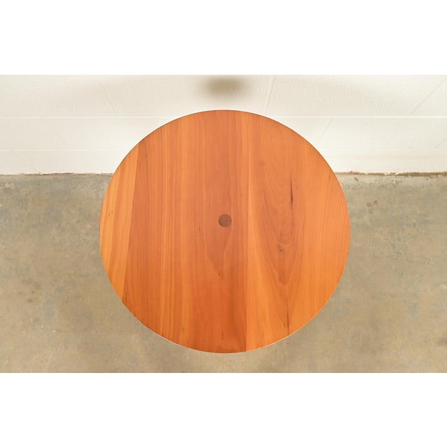 Late 20th Century Harden Furniture Arts and Crafts Shaker Solid Cherry Wood Pedestal Occasional Side Table or Drinks Table For Sale - Image 5 of 12