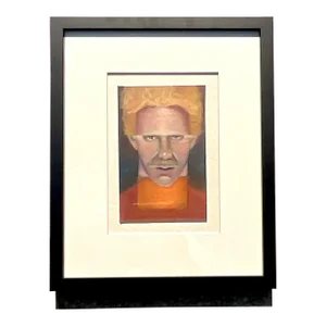 Vintage Boho Signed Original Oil Portrait on Board
