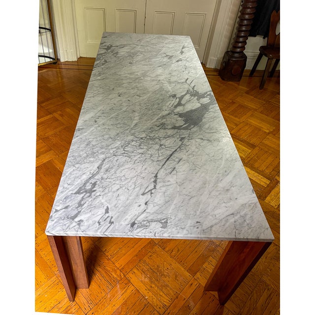 2010s Mapp Carrara Marble Top Dining Table by Vincent Chia | Design Within Reach For Sale - Image 5 of 13