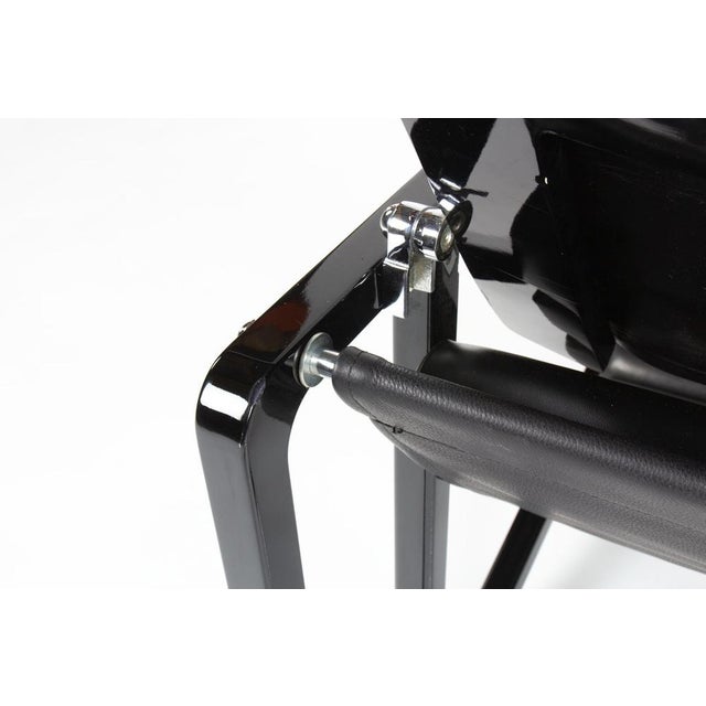 Transat Lounge Chair in Black Leather by Eileen Gray for Ecart International, 1980s For Sale - Image 9 of 12