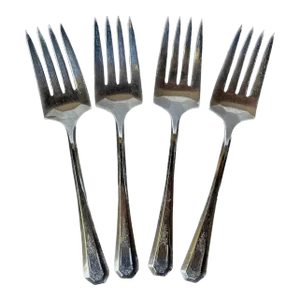 Vintage Silverplated Dessert Forks, S/4