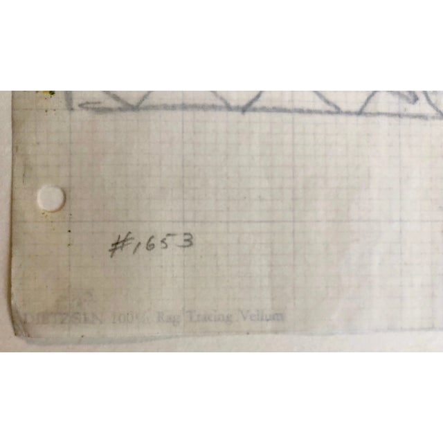 Abstract Katherine Porter, Abstract Expressionist Pencil Drawing Watercolor Painting Pattern Decoration, 1972 For Sale - Image 3 of 13