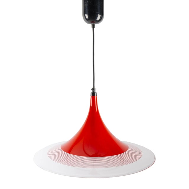 Red Acrylic Witchs Hat Ceiling Lamp For Sale - Image 6 of 6