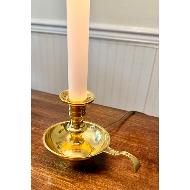 Leviton Brass Chamberstick Accent Lamp For Sale - Image 12 of 12