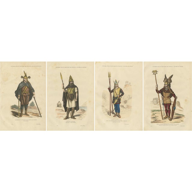 Gaulish Warriors and Chiefs, 1860, Paper, Set of 4 For Sale