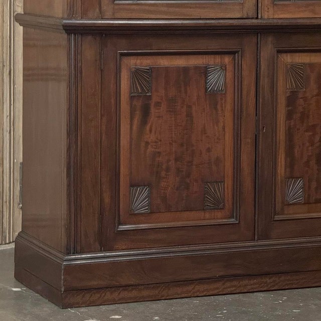 19th Century English Solid Mahogany Neoclassical Bookcase For Sale - Image 10 of 18