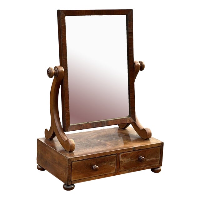 Victorian Dressing Mirror with Drawers in Mahogany For Sale