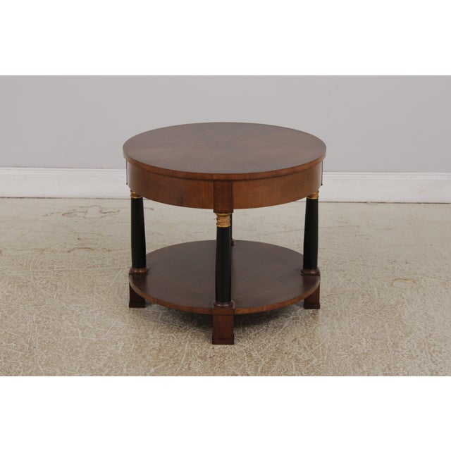 Baker Walnut French Empire Style Lamp Table For Sale - Image 9 of 14