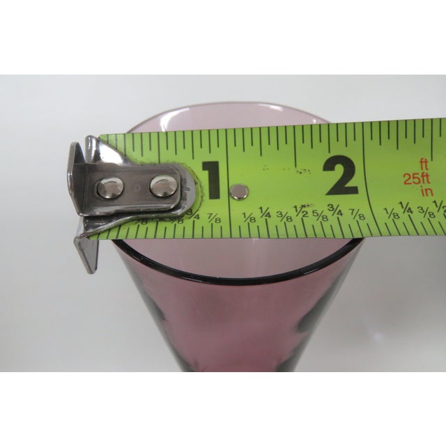 Morgantown Glass Lead Crystal Slant Vase Amethyst Burgundy Mid Century Mod 4741b For Sale - Image 10 of 13