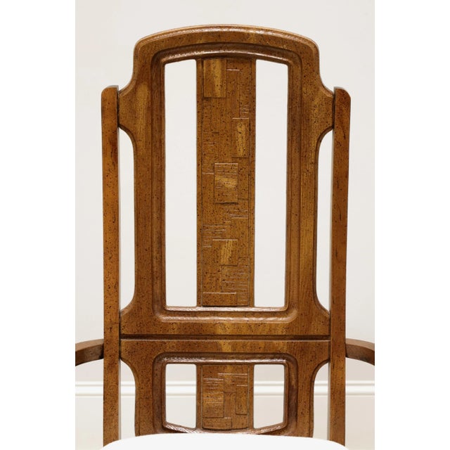Wood Broyhill Premier Mid 20th Century Oak Brutalist Style Dining Armchairs - Pair For Sale - Image 7 of 11