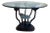 Round glass top with Iron base Table For Sale