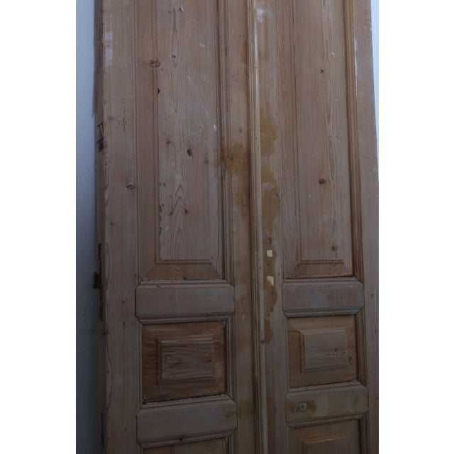 Rustic European Late 19th Century Double French Doors - A Pair For Sale - Image 3 of 3