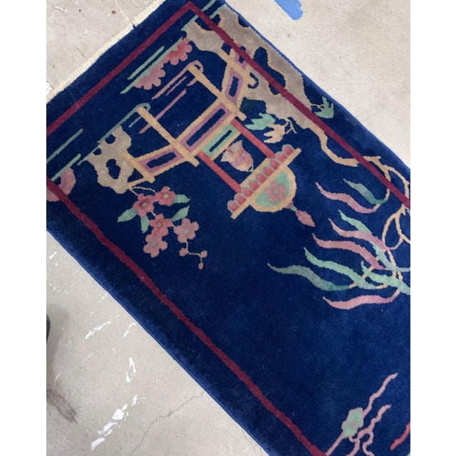 1920s, Handmade Antique Art Deco Chinese Rug 2.1' X 3.10' For Sale - Image 4 of 9