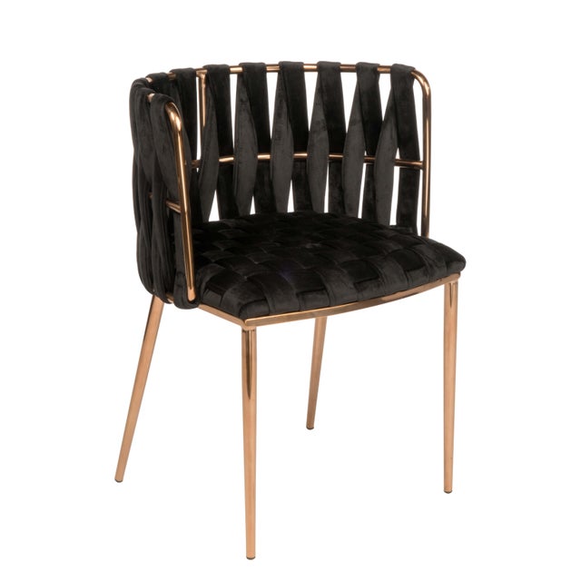 Modern Milano Dining Chair in Black and Gold For Sale - Image 4 of 5