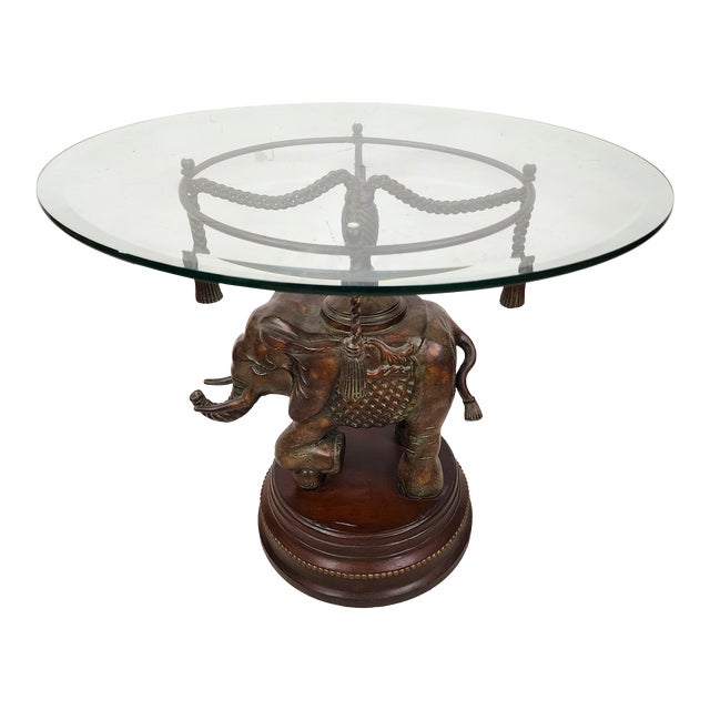 Bronze Elephant Pedestal Side Table Chairish