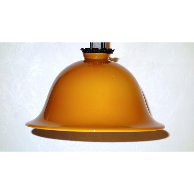 1930s Antique Wrought Iron Glass Lamp from Koch U. Söhne, 1930s For Sale - Image 5 of 12