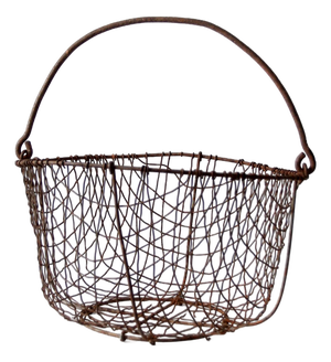 Antique Handmade Wire Gathering Basket