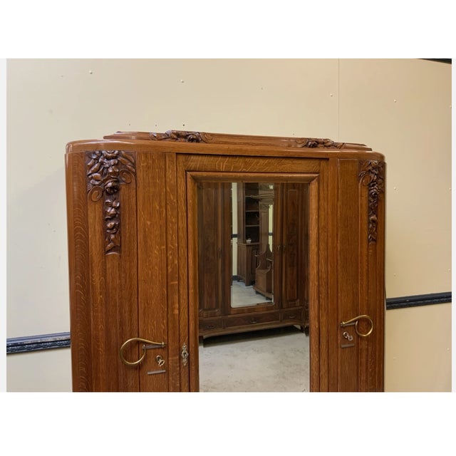 Brown Art Deco Wardrobe, 1930 For Sale - Image 8 of 9
