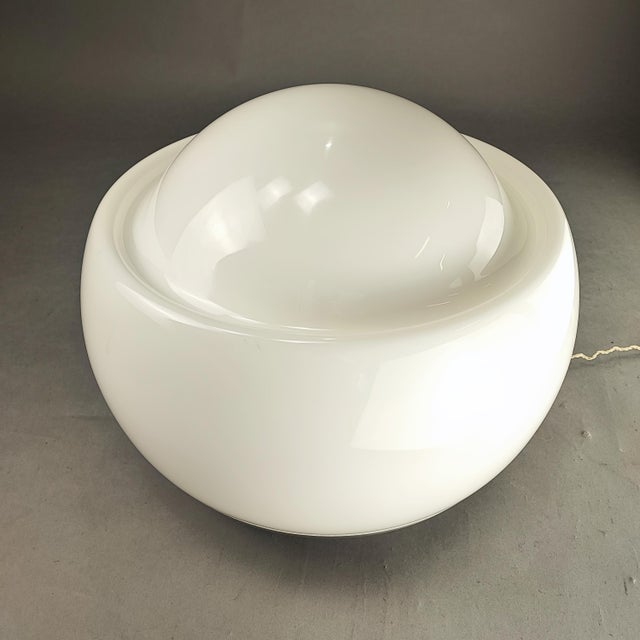 Table lamp by Pia Guidetti Crippa for Lumi, design '60. Structure in milky white opal glass. Design period: 1960-1969...