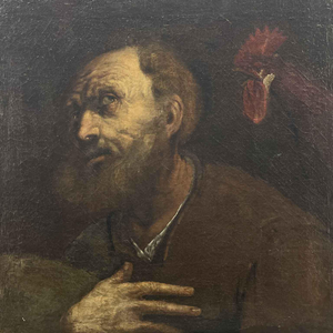 Saint Peter and the Rooster, 1600s, Oil on Canvas
