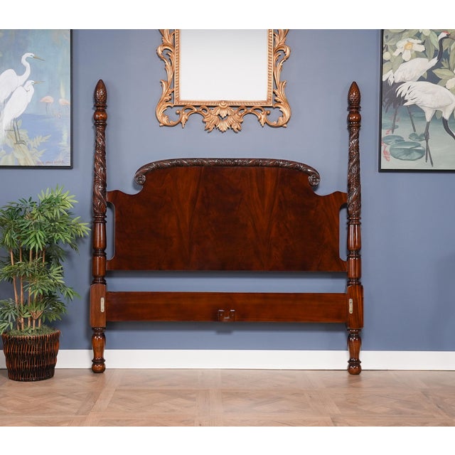 Brown Niagara Furniture Queen Size Poster Bedframe For Sale - Image 8 of 11