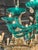Glass Modern Murano Teal Glass Chandelier For Sale - Image 7 of 9